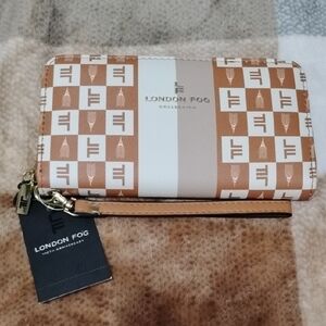 London Fog Tan and White Logo Wallet